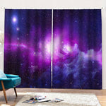 Purple Starfield Galaxy Space Print Pencil Pleat Curtains
