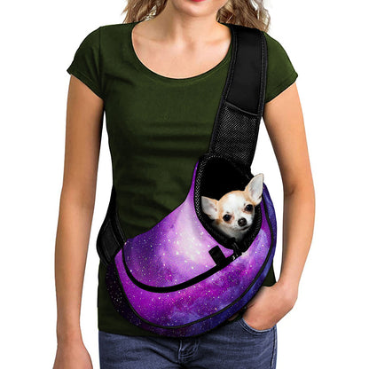 Purple Starfield Galaxy Space Print Pet Sling Carrier