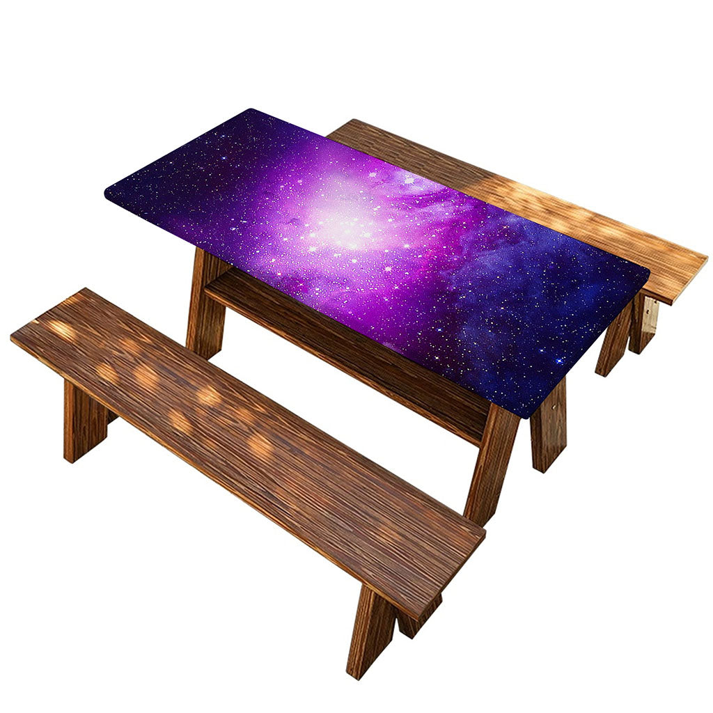 Purple Starfield Galaxy Space Print Picnic Table Cover