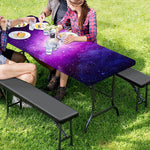 Purple Starfield Galaxy Space Print Picnic Table Cover