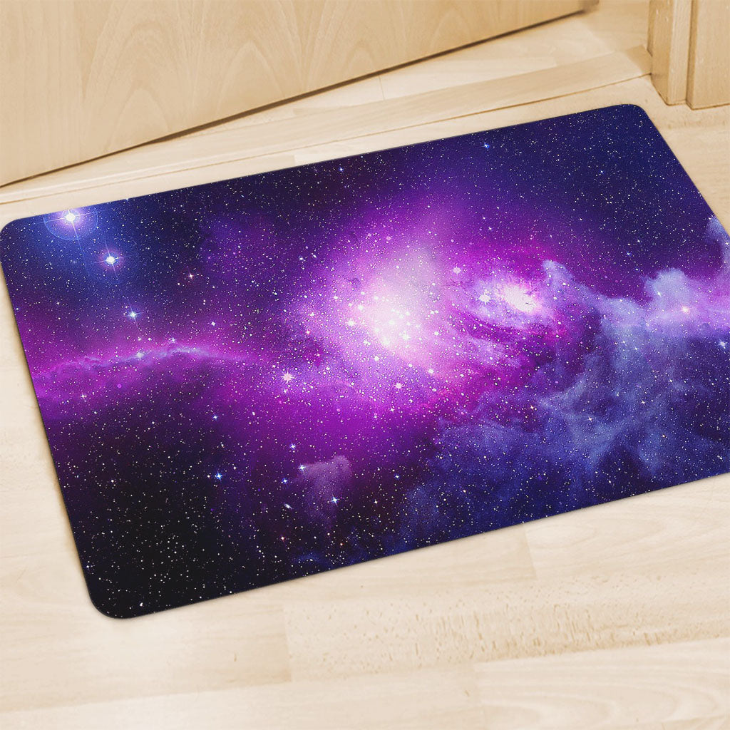 Purple Starfield Galaxy Space Print Polyester Doormat