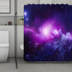 Purple Starfield Galaxy Space Print Polyester Shower Curtain