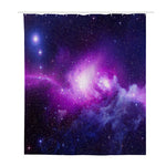 Purple Starfield Galaxy Space Print Polyester Shower Curtain