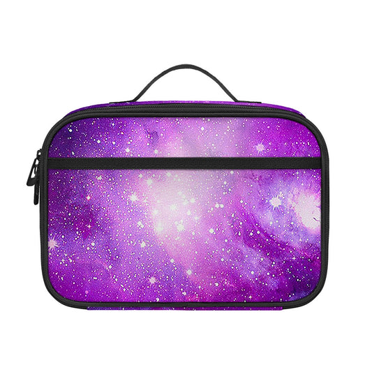 Purple Starfield Galaxy Space Print Portable Lunch Bag
