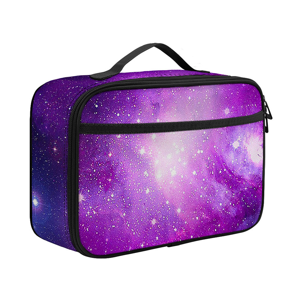 Purple Starfield Galaxy Space Print Portable Lunch Bag