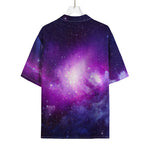 Purple Starfield Galaxy Space Print Rayon Hawaiian Shirt