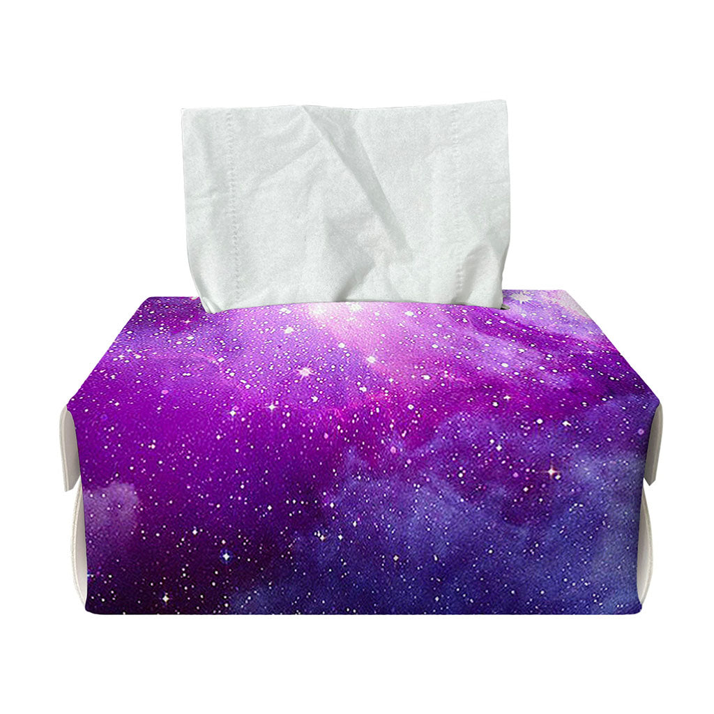 Purple Starfield Galaxy Space Print Rectangle Tissue Box Cover