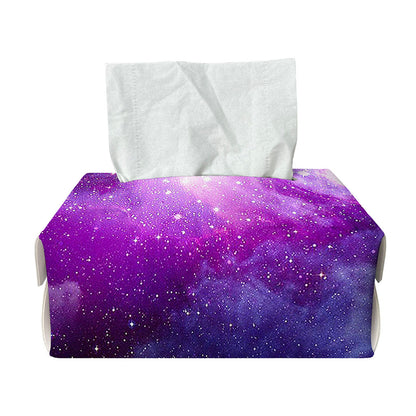 Purple Starfield Galaxy Space Print Rectangle Tissue Box Cover
