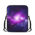 Purple Starfield Galaxy Space Print Rectangular Crossbody Bag