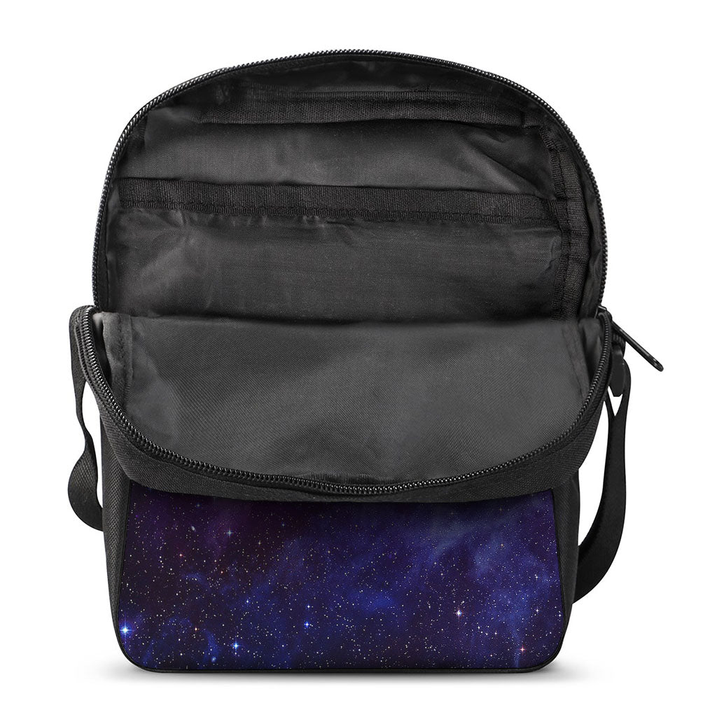 Purple Starfield Galaxy Space Print Rectangular Crossbody Bag