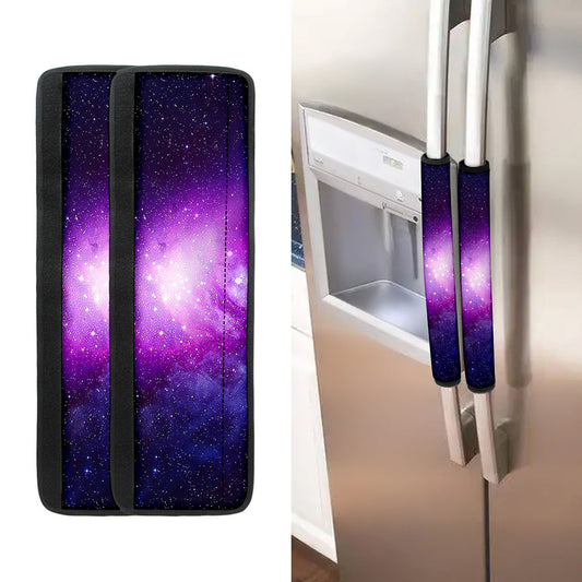 Purple Starfield Galaxy Space Print Refrigerator Handle Covers