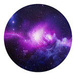 Purple Starfield Galaxy Space Print Round Blanket