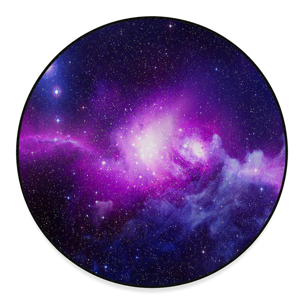 Purple Starfield Galaxy Space Print Round Floor Mat