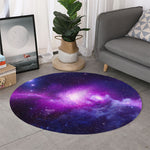 Purple Starfield Galaxy Space Print Round Rug