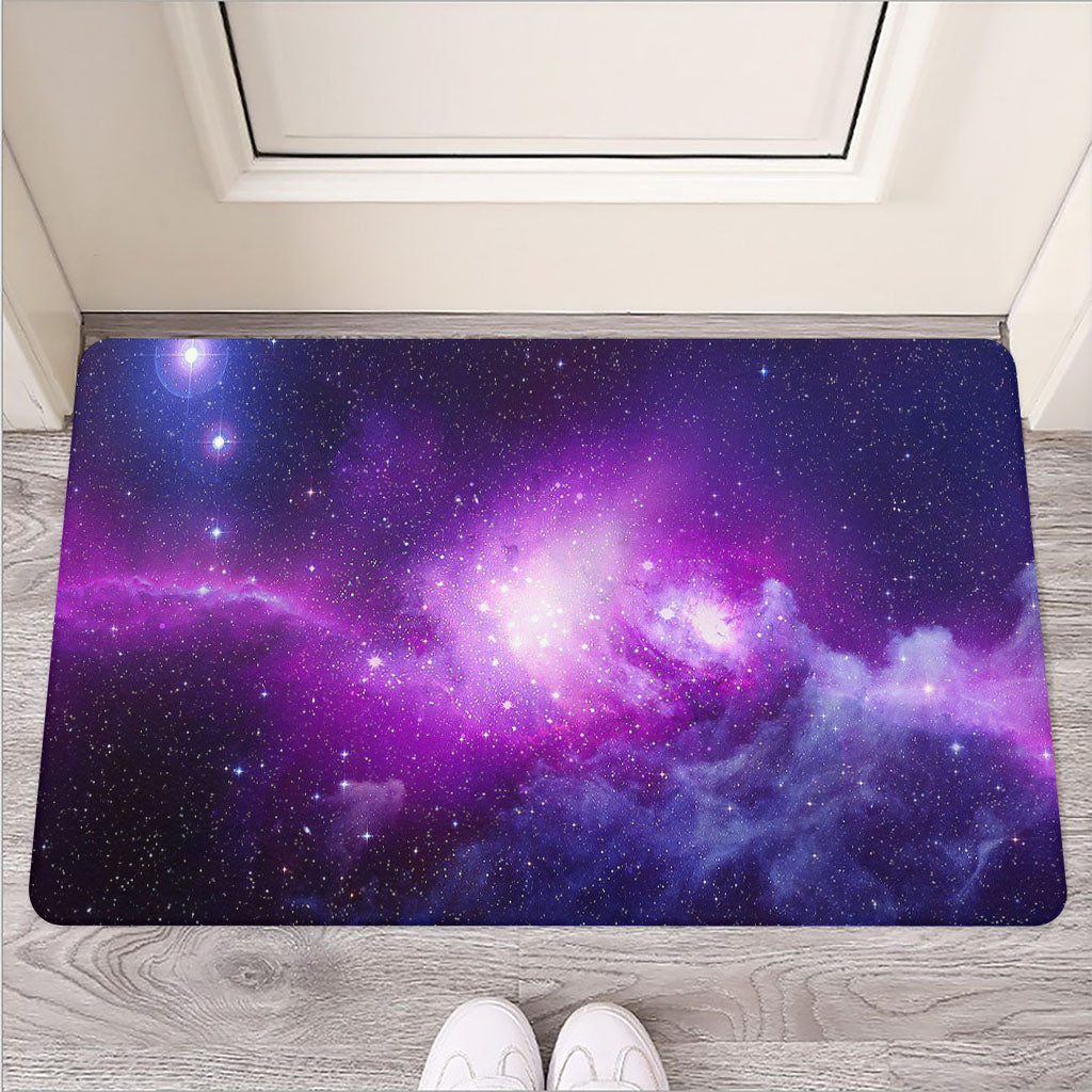Purple Starfield Galaxy Space Print Rubber Doormat
