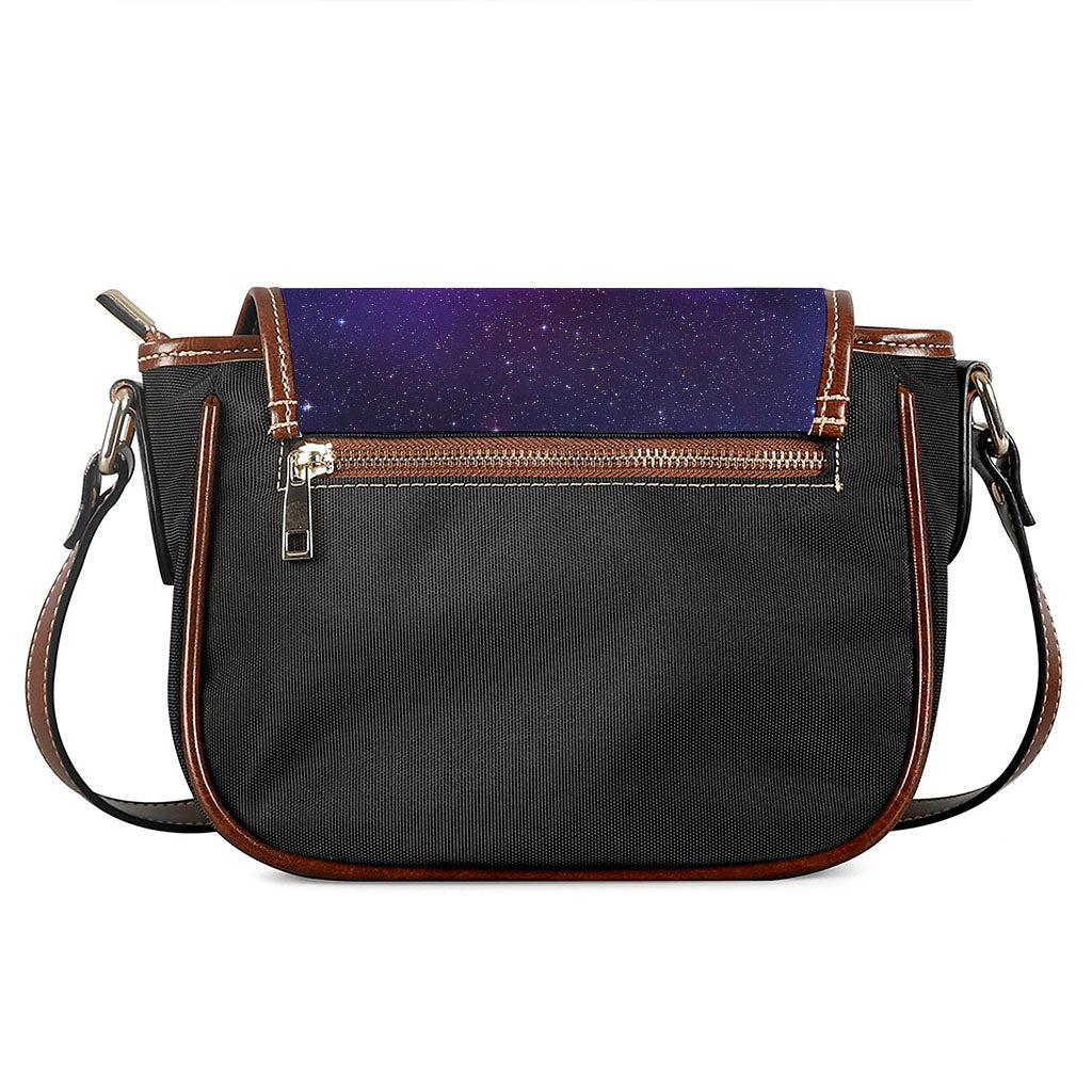 Purple Starfield Galaxy Space Print Saddle Bag