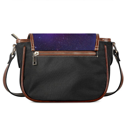 Purple Starfield Galaxy Space Print Saddle Bag