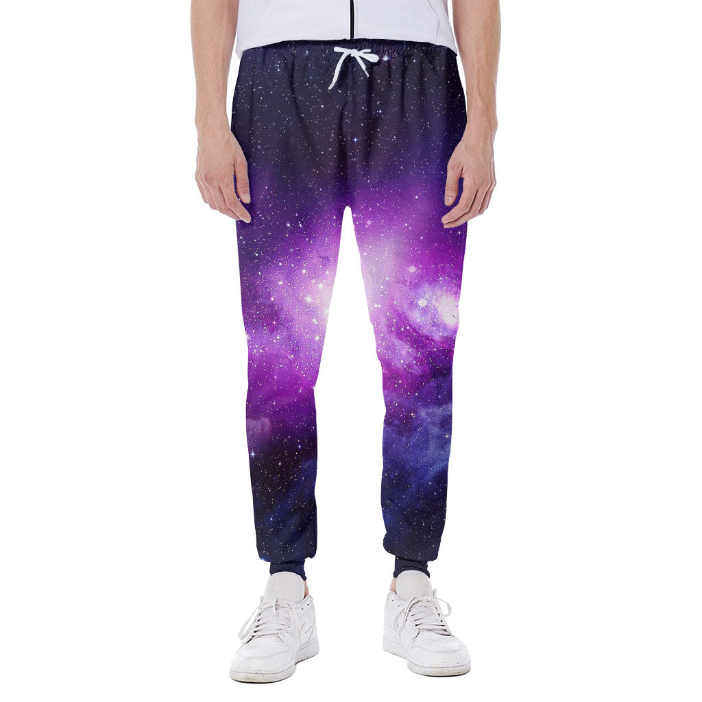 Purple Starfield Galaxy Space Print Scuba Joggers