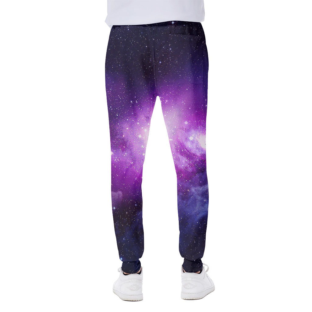 Purple Starfield Galaxy Space Print Scuba Joggers
