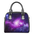 Purple Starfield Galaxy Space Print Shoulder Handbag