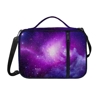 Purple Starfield Galaxy Space Print Shoulder Strap Bible Bag