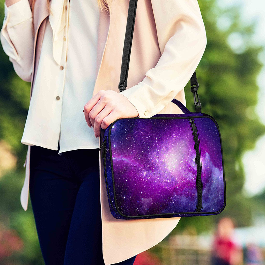 Purple Starfield Galaxy Space Print Shoulder Strap Bible Bag
