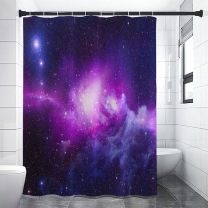 Purple Starfield Galaxy Space Print Shower Curtain