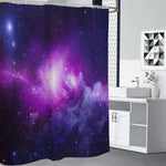 Purple Starfield Galaxy Space Print Shower Curtain