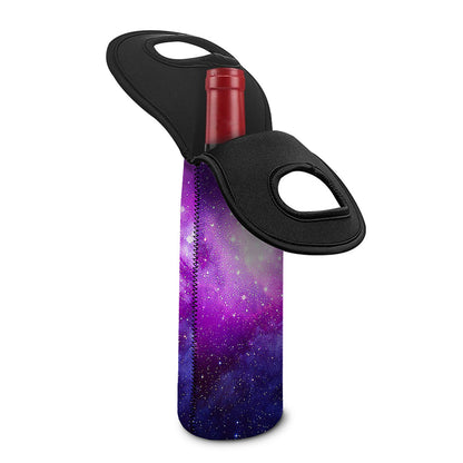 Purple Starfield Galaxy Space Print Single Neoprene Wine Tote