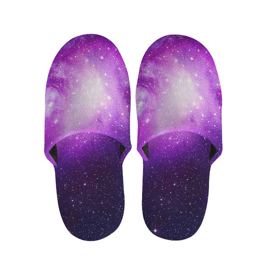 Purple Starfield Galaxy Space Print Slippers