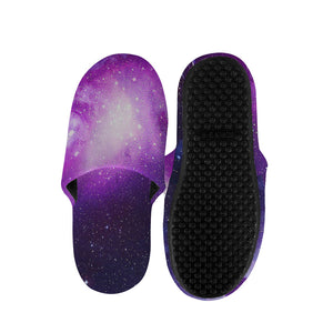 Purple Starfield Galaxy Space Print Slippers