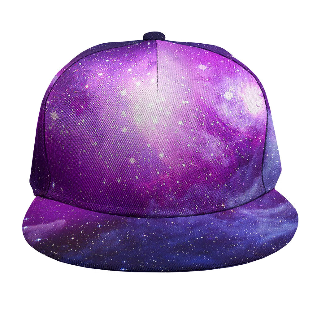 Purple Starfield Galaxy Space Print Snapback Cap