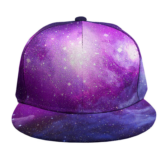 Purple Starfield Galaxy Space Print Snapback Cap