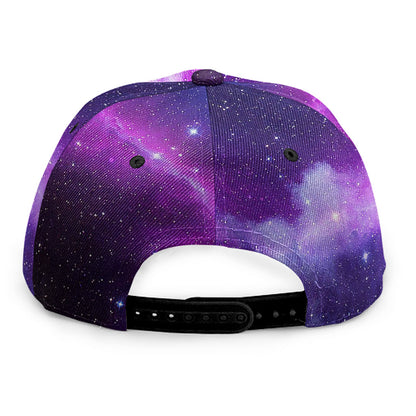 Purple Starfield Galaxy Space Print Snapback Cap