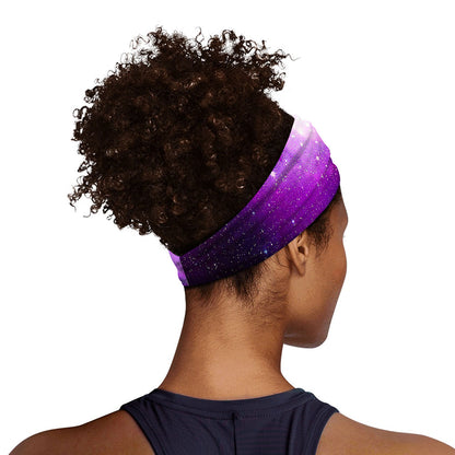 Purple Starfield Galaxy Space Print Sports Headband