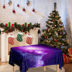 Purple Starfield Galaxy Space Print Tablecloth
