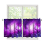 Purple Starfield Galaxy Space Print Tier Curtains
