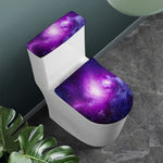 Purple Starfield Galaxy Space Print Toilet Lid And Tank Cover Set