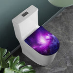 Purple Starfield Galaxy Space Print Toilet Lid Cover