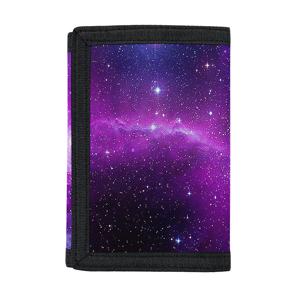 Purple Starfield Galaxy Space Print Trifold Wallet