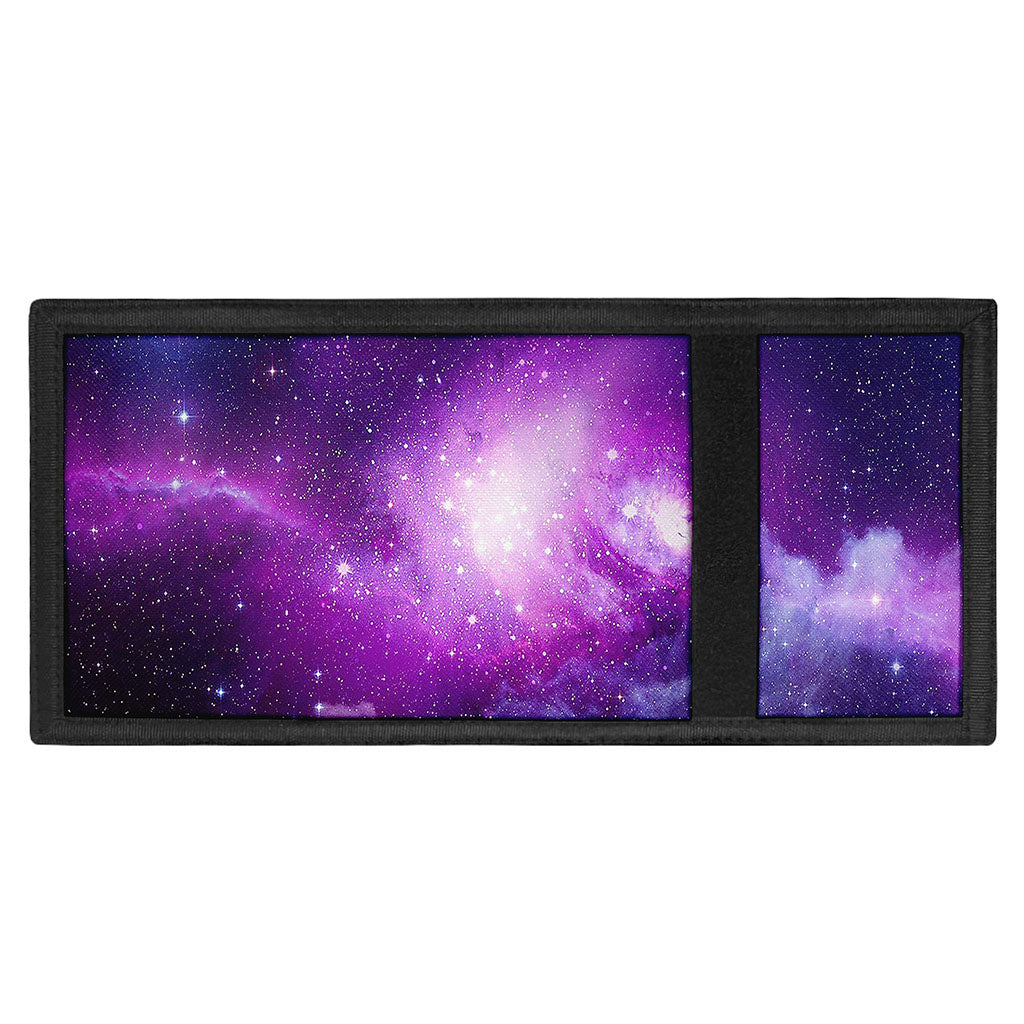 Purple Starfield Galaxy Space Print Trifold Wallet