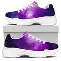 Purple Starfield Galaxy Space Print White Chunky Shoes