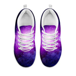 Purple Starfield Galaxy Space Print White Running Shoes