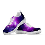 Purple Starfield Galaxy Space Print White Running Shoes