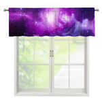 Purple Starfield Galaxy Space Print Window Valance