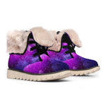 Purple Starfield Galaxy Space Print Winter Boots