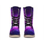 Purple Starfield Galaxy Space Print Winter Boots