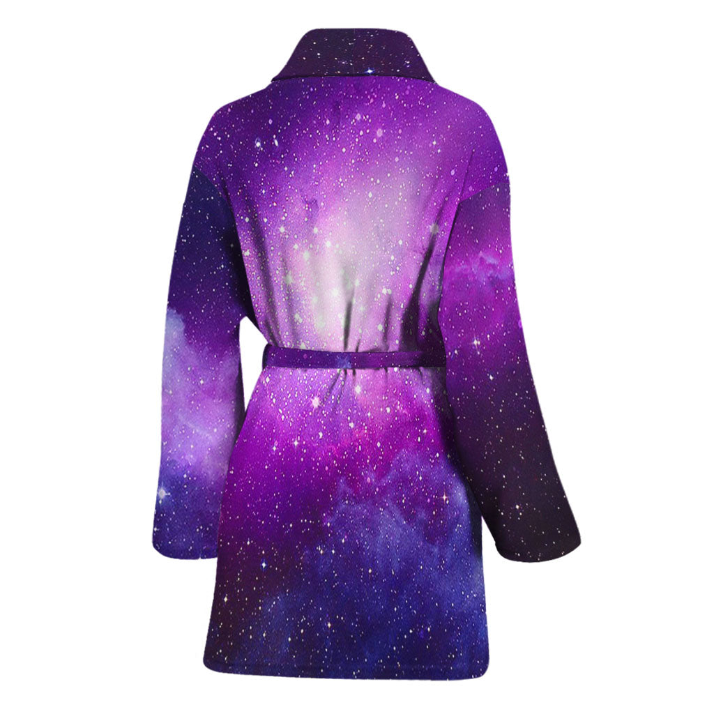 Purple Starfield Galaxy Space Print Women's Bathrobe