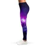 Purple Starfield Galaxy Space Print Women's Leggings