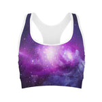 Purple Starfield Galaxy Space Print Women's Sports Bra